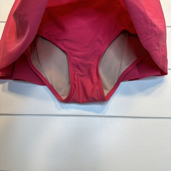 Kortni Jeane Swimsuit Small Medium Pink Black White Cut Out Flower Skirt Top - Picture 8 of 16